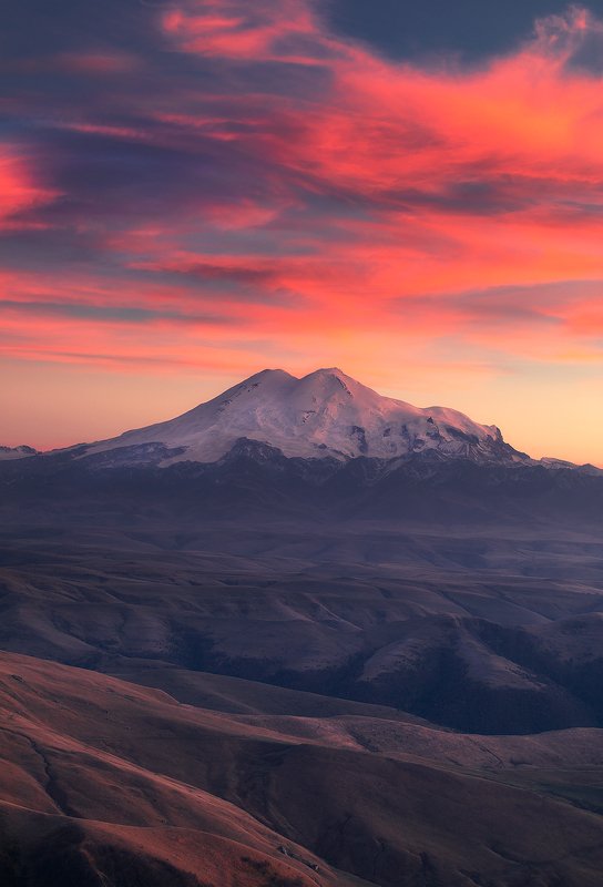 эльбрус, кавказ, закат, гора, природа, elbrus, mountain Эльбрусphoto preview