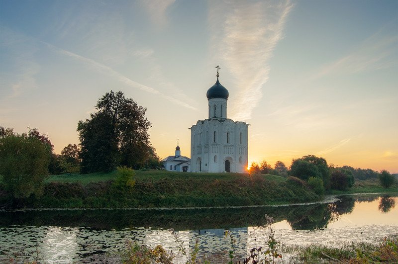 рассвет, река, утро, покрова на нерли, лето, солнце Покрова на Нерли_5photo preview