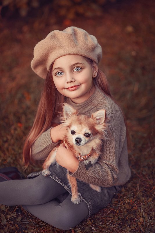 осень, осенний день, autumn, дети, питомец, друзья, дружба, детство, осенняя фотосессия, детская фотосессия, детская фотография, children photography, kid, children, child, childhood, детство, семейная фотосессия, дети модели, дети модели москва Лиза и Шериphoto preview