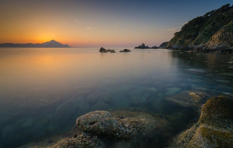 Mount Athos and the sea watherphoto preview