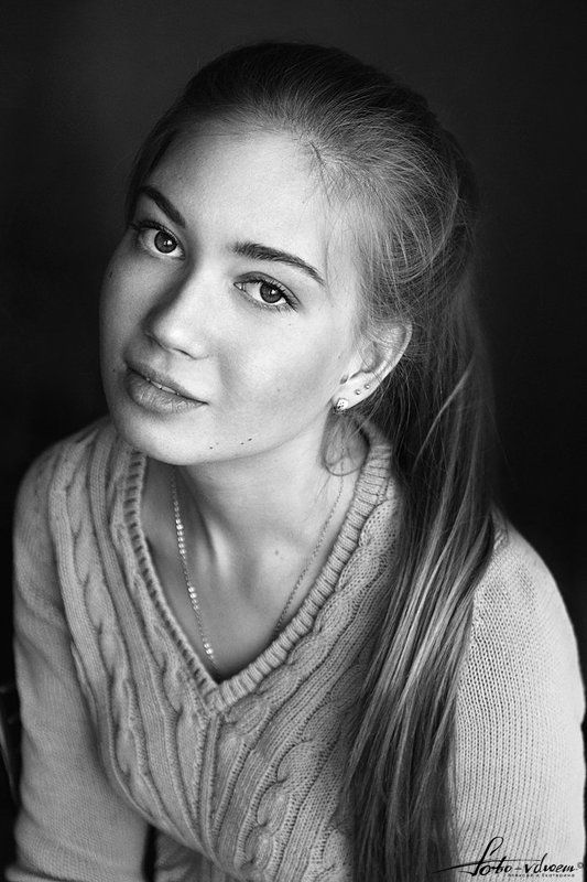 портрет, портрет девушки, черно-белое фото, черно-белая фотография, foto-vdvoem, фото вдвоем Аннаphoto preview