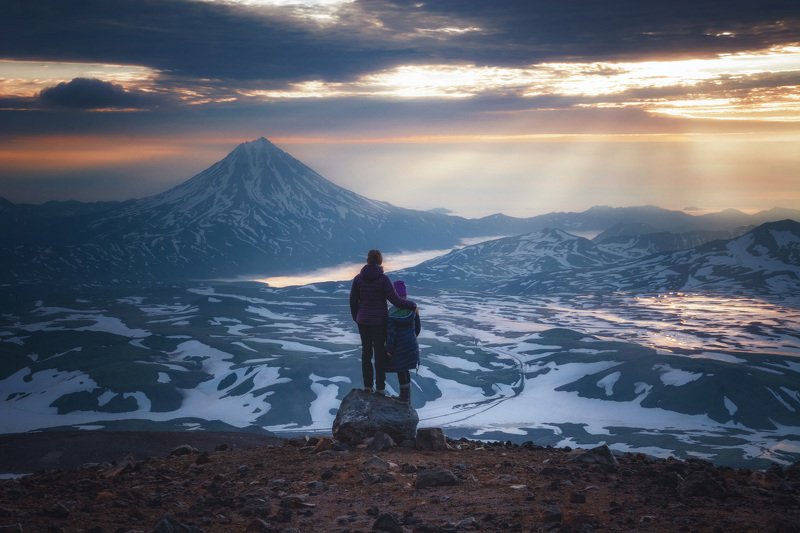 камчатка,вилючинский,рассвет,вулкан,kamchatka,vulkan притяжение восходящего солнцаphoto preview