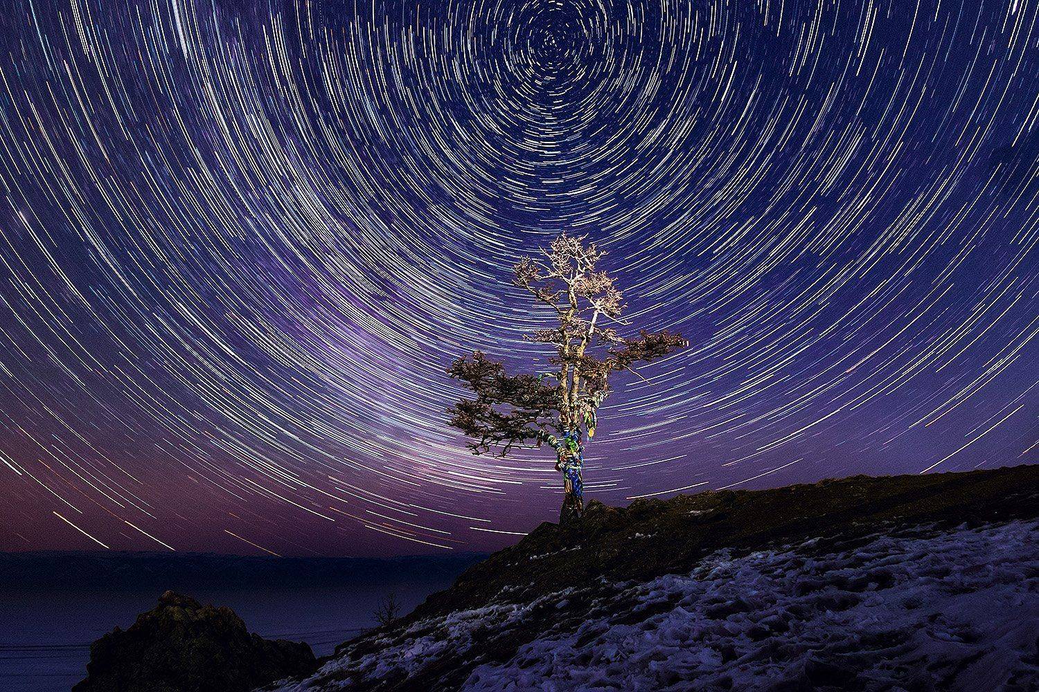 звёзды, ольхон, ночь, пейзаж, байкал, Алексей Закиров