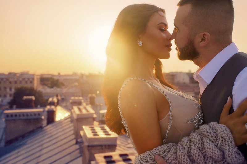 Свадебная фотосессия, фотосессия беременности, в Петербурге, закат на крыше pregnant, pregnant photoshoot, rooftop, baby shower photo preview