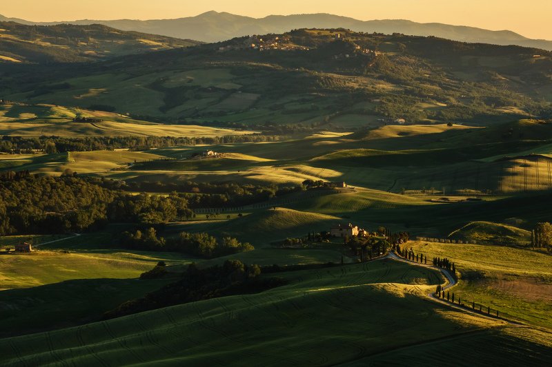 toscana, tuscany, italy, италия, тоскана, sunset, travel, val d\\\'orcia Закат над Валь д\'Орча, Тоскана (Italy, Tuscany)photo preview
