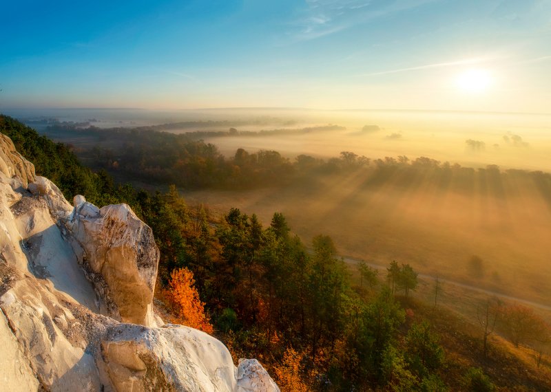 осеннее утро, крапивенское городище, рассвет, туман, пейзаж, природа, утро Осеннее утроphoto preview