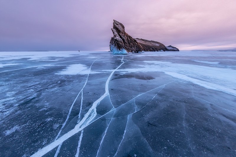 Огой, байкал, малое море, озеро, зима, рассвет Огой. В легком розовом одеялеphoto preview