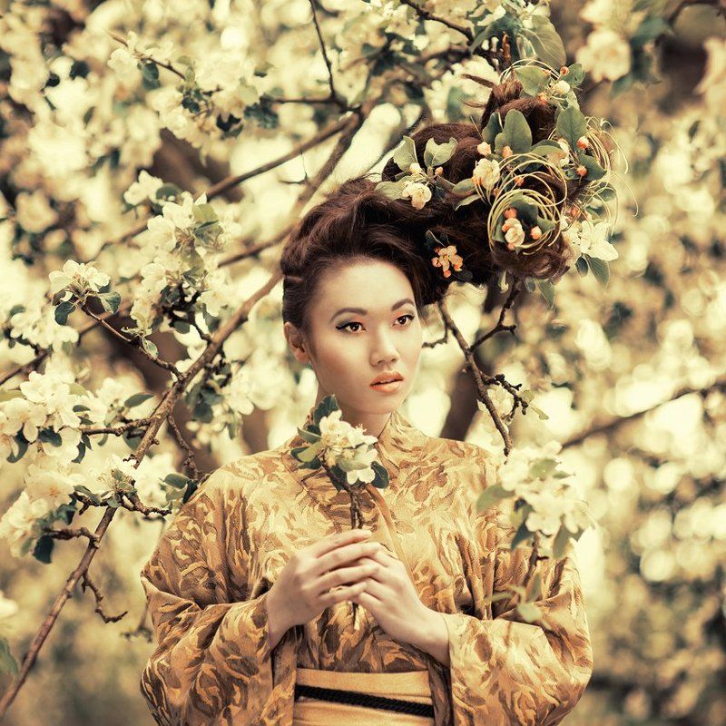 portrait, exterior, asian, beauty, spring ...photo preview