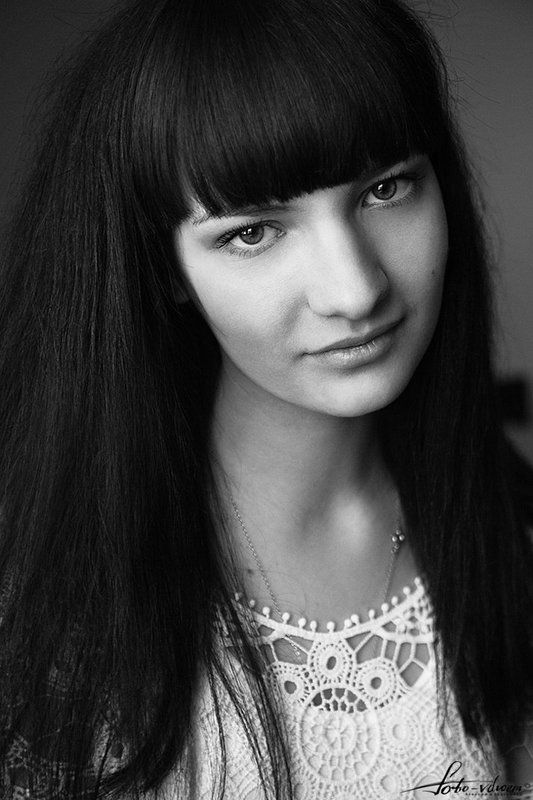 портрет, портрет девушки, черно-белое фото, черно-белая фотография, foto-vdvoem, фото вдвоем Ксенияphoto preview