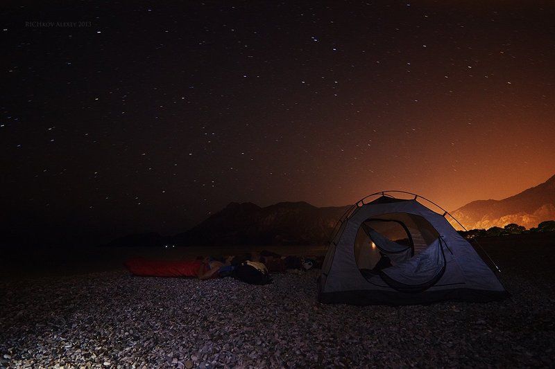 турция, средиземное море, пляж, чирали, палатка, звезды, туристы, сон, отдых, свет, Туристическая мечтаphoto preview