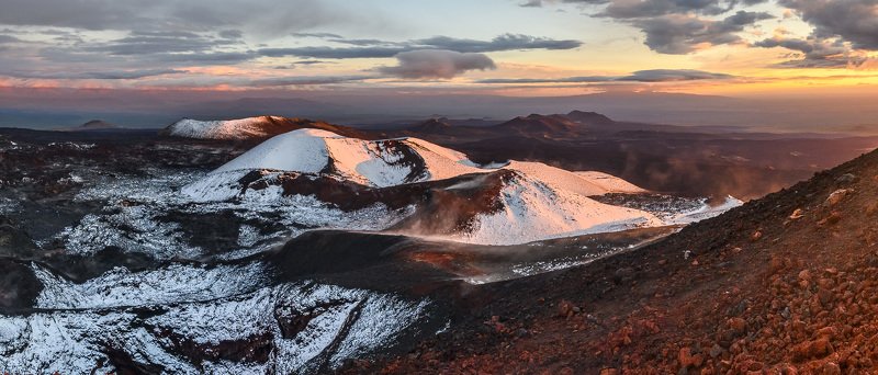 камчатка, вулкан, пейзаж, природа, россия, дальний восток, панорама, закат, kamchatka, volcano, landscape, nature, russia, far east, panorama, sunset Закат на Горячем конусеphoto preview