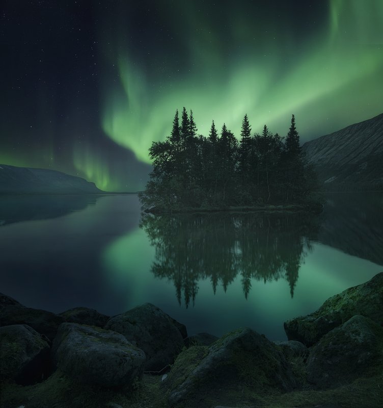 aurora borealis, северное  сияние, полярное сияние, кольский  полуостров, сейдозеро Seydozerophoto preview