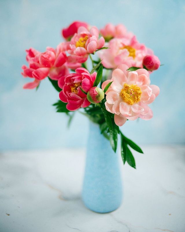 лето, пионы, свет, розовый, желтый, букет photo preview