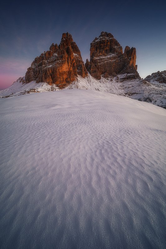 tre, cime, dolomiti, italy, landscape, winter, autumn, snow,  tre cime photo preview