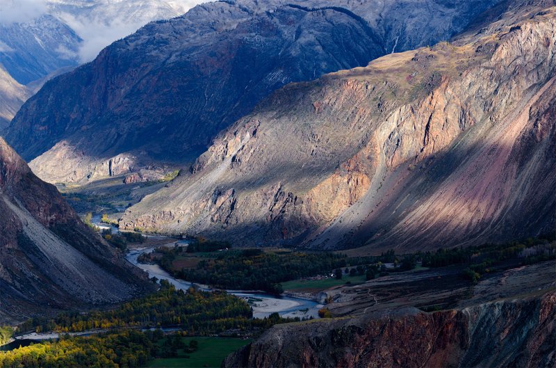 природа, пейзаж, алтай, горный алтай, осень, горы, чулышман, река, коньон Долина Чулышманphoto preview
