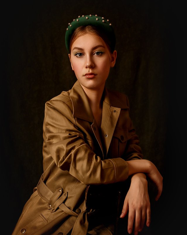 портрет, естественный свет, блондинка, девушка Девушка с ободкомphoto preview