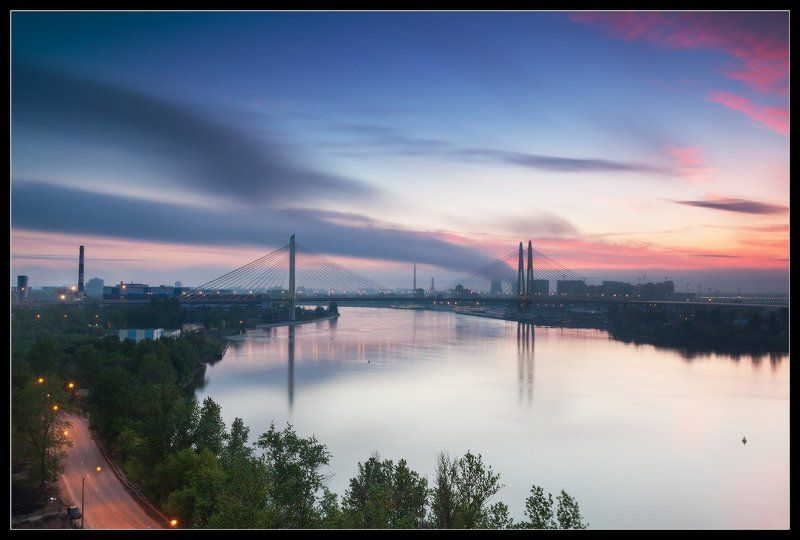 Вантовый, Ленинград, Мост, Нева, Петербург, Петроград, Рассвет, Река, Санкт, Санкт-петербург про Большой Вантовый, снятый на рассвете в субботу с балкона дома в Рыбацком...photo preview