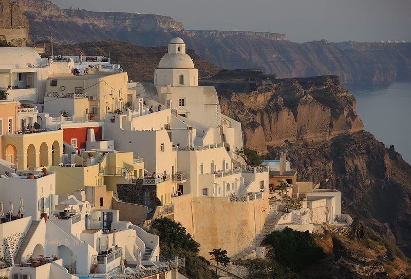 Вулкан, Греция, Кальдера, Санторини, Тира, Фира Фира вечерняяphoto preview