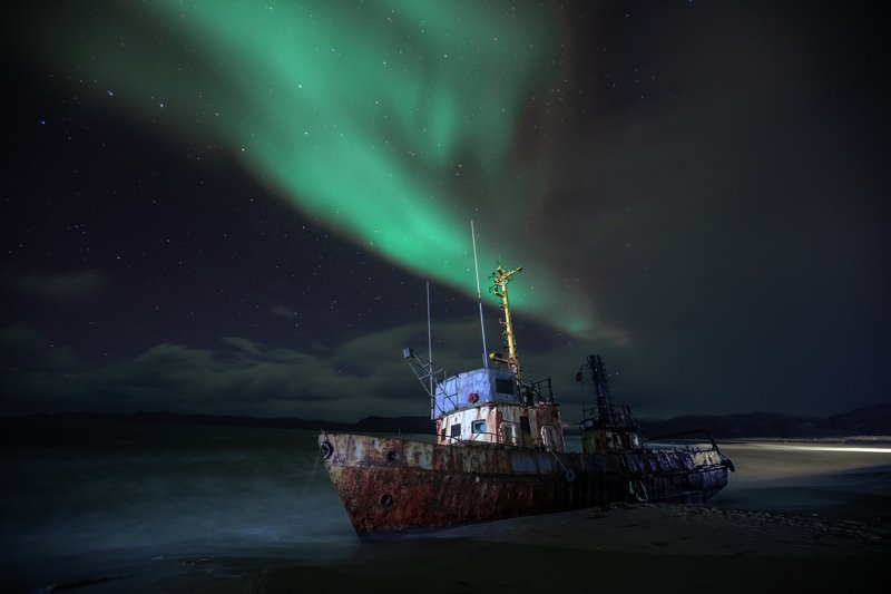 Россия, северное сияние, аврора, кольский, териберка Магия Cеверного сияние...photo preview