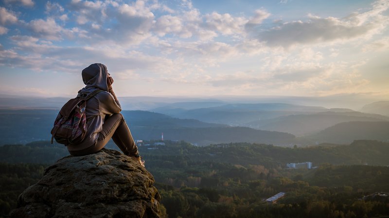 sunset, sky, nature, sun, sunrise, landscape, cloud, woman, silhouette, mountain, evening, clouds, beautiful, summer, mountains, view, dusk, blue, travel, panorama, orange fundamentalityphoto preview