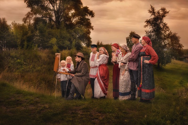 русский стиль, деревня, художник Незваные критикиphoto preview