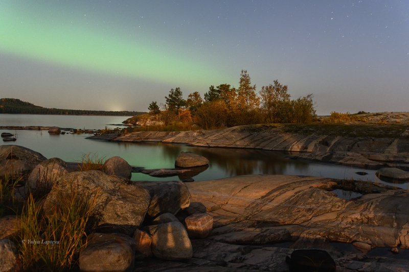карелия,ночь,осень,путешествие,красота,северное сияние \
