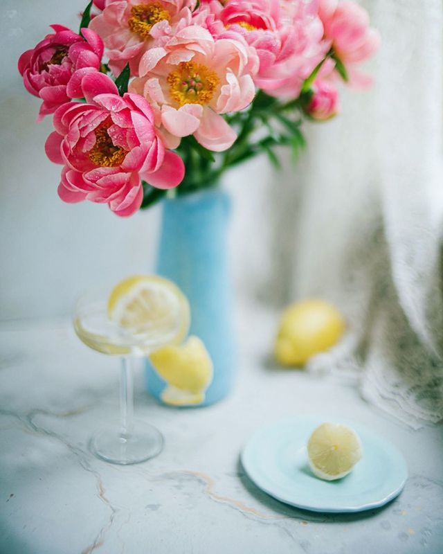 лето, пионы, свет, розовый, желтый, букет photo preview