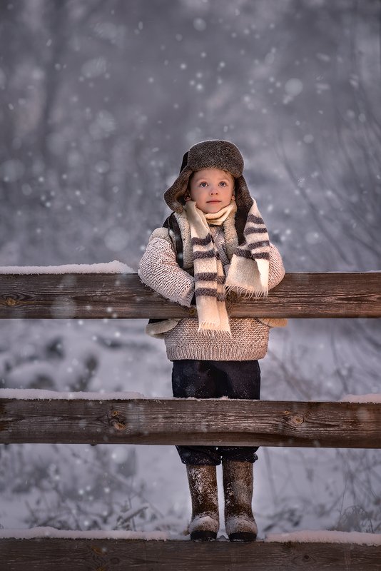 зима, мальчик, ушанка Зимаphoto preview