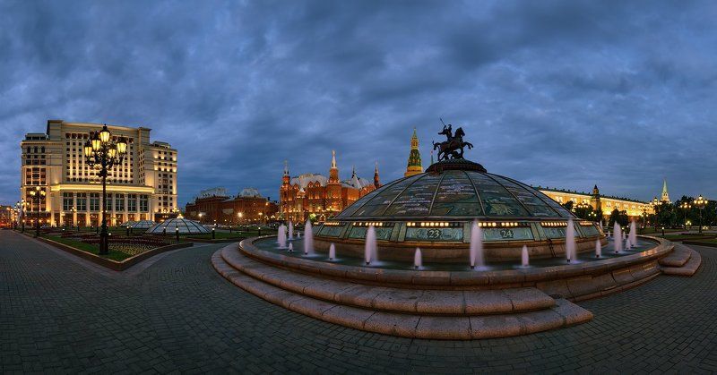 Гостиница Москва, Исторический музей, Кремль, Манежная площадь, Москва, Фонтан Часы Мира ***photo preview