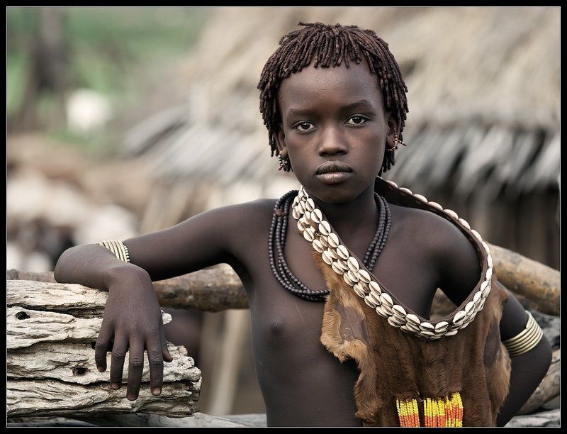 Африка, Девочка, Хамер, Эфиопия Девочка племени Хамер.photo preview
