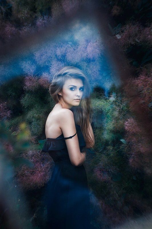 Волосы, Девушка, Зеленый, Отражение, Портрет, Рамка, Стекло Кристинаphoto preview