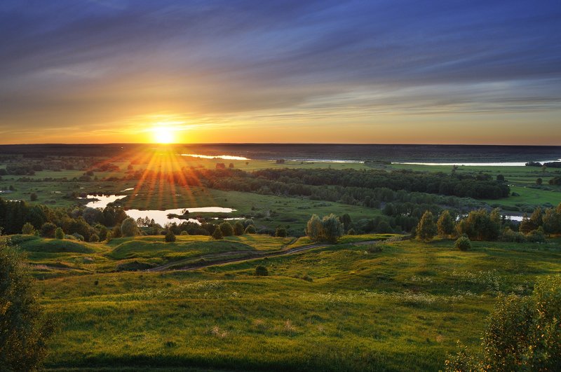 вечер, закат, небо, солнце ***photo preview