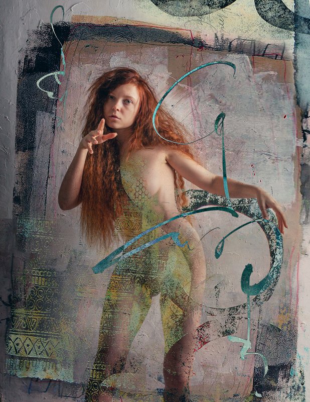 потрет, женский портрет, каллиграфия, арт, артпортрет Каллиграфияphoto preview