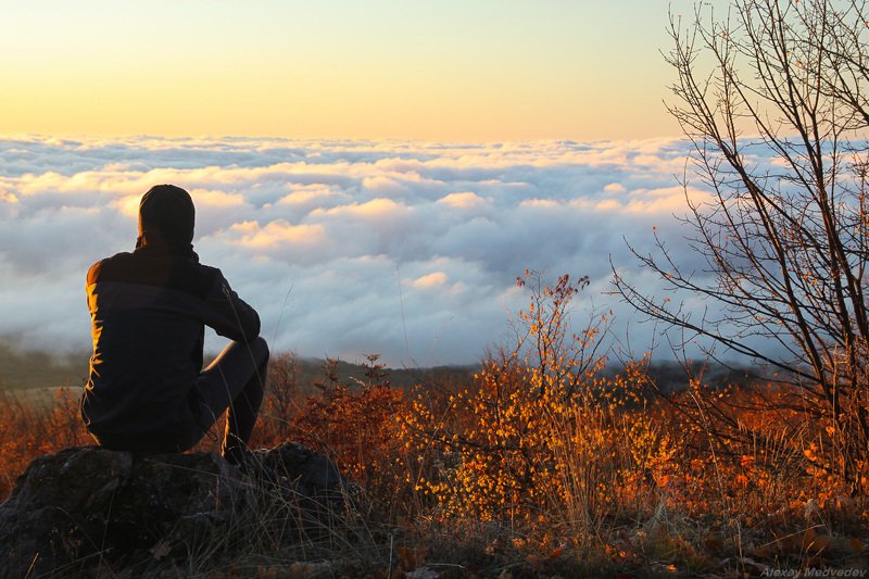 крым, бабуган, парагильмен, утро, облака Утро на склонах Бабуган яйлыphoto preview