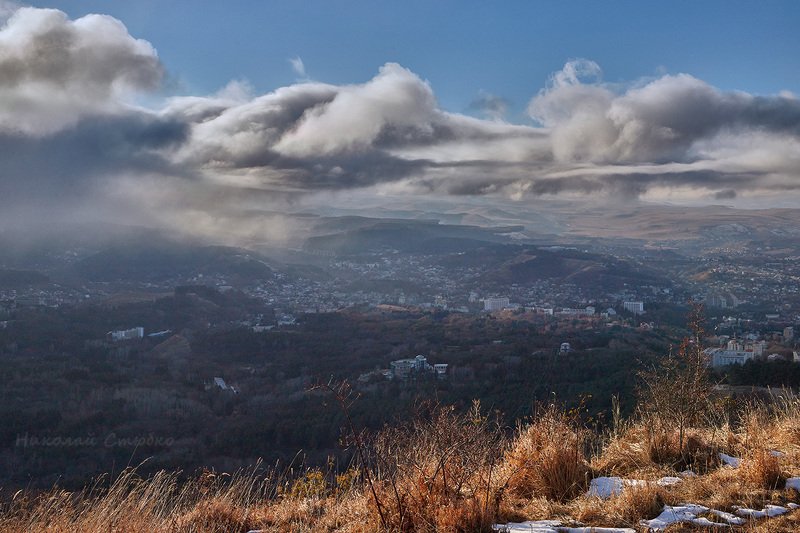 кавказ, горы, облака, осень, кисловодск Туман заходит... фото превью
