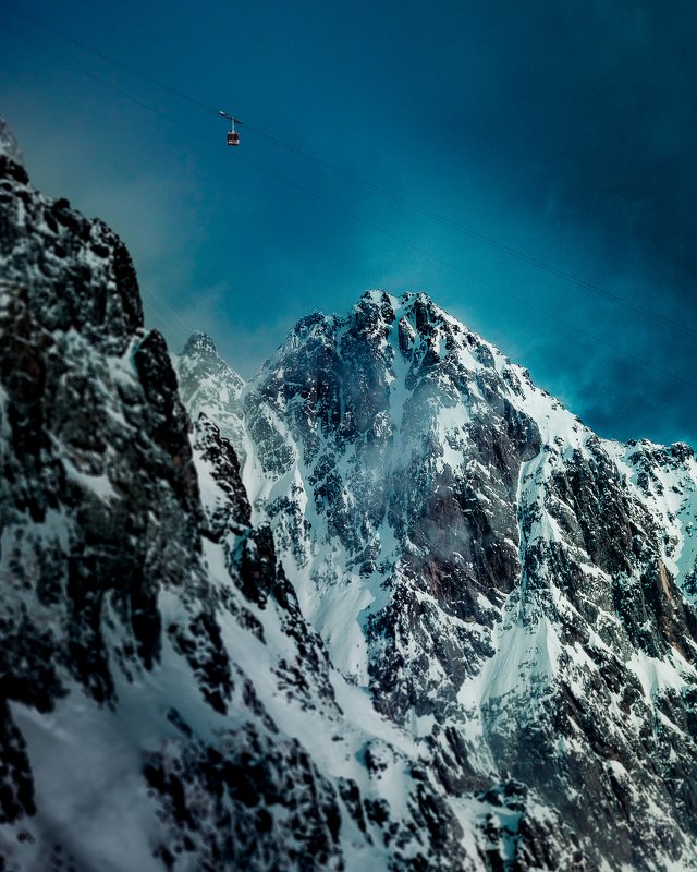 mountain, cablecar, winter, color, slovakia, tatras,  Wall of famephoto preview