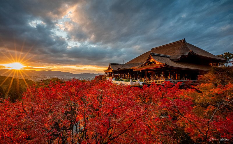 sunset autumn temple japan  [ Sunset at Kiyomizu-dera ]photo preview