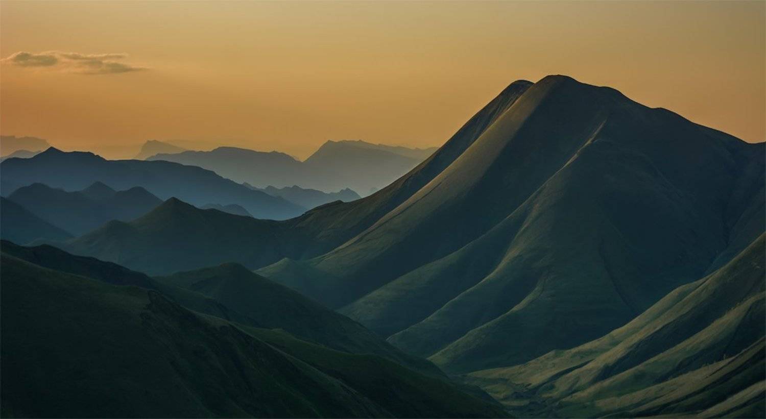 природа, пейзаж, горы, кавказ, природа россии, дикая природа, закат, свет, облака, вечер, весна,, Альберт Беляев