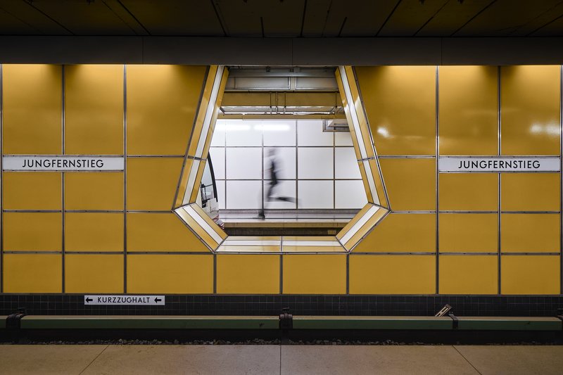 hamburg, germany, ubahn, metro, underground, street, person ghost runnerphoto preview