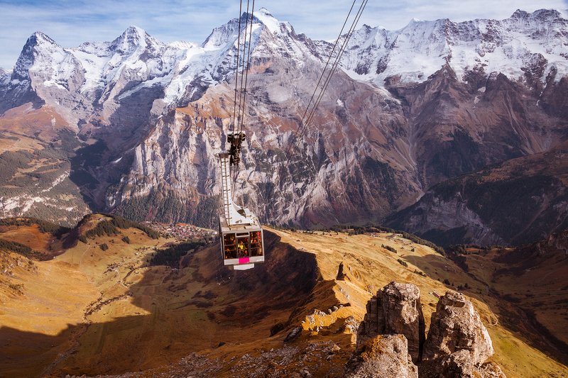 горы,снег, подъемник,швейцария, туризм, *Полетели*photo preview