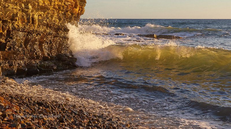 чёрное море прибой закат Прибой фото превью