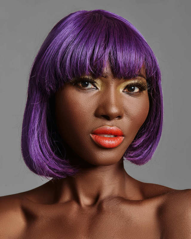 Closeup, headshot, portrait, hairdo, black, Sharp smilephoto preview