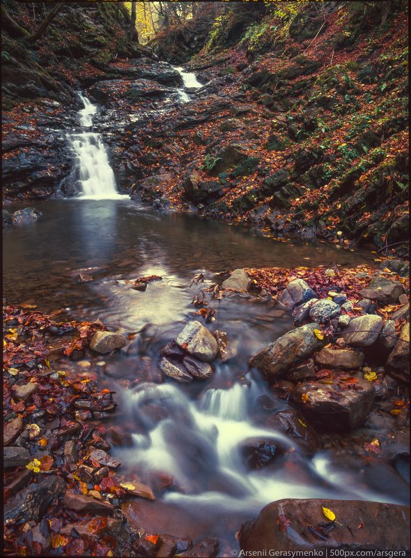 waterfall, stream, water, autumn, carpathians, carpathian mountains, countryside, mood, tranquil, mountains, foliage, wonderland, land, field, scenic, fall, background, tree, outdoor, forest, color, colorful, alpine, hill, scenery, yellow, country, vivid, Waterfall in the Carpathian mountains, Ukraine, Fuji Velviaphoto preview