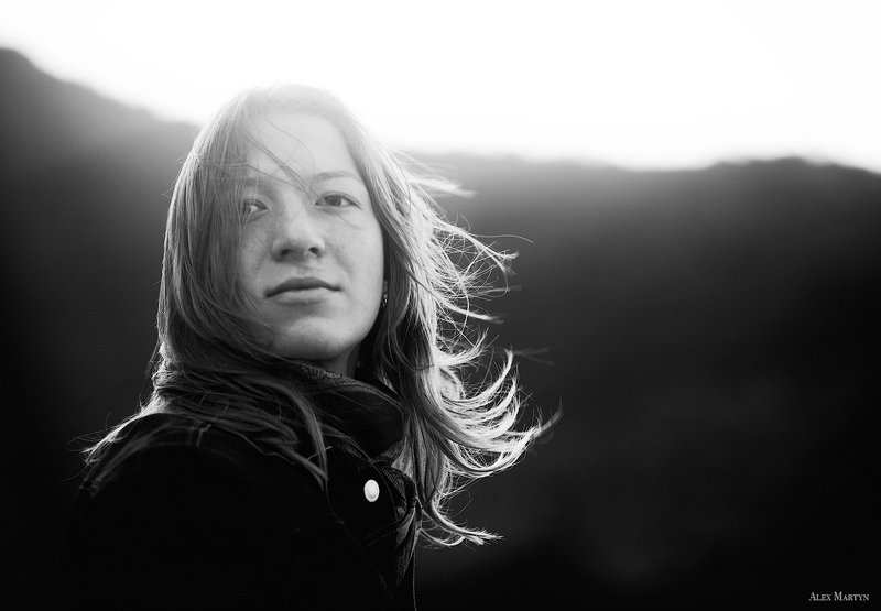 девушка, ветер, свет, ясность, романтика Ветерphoto preview