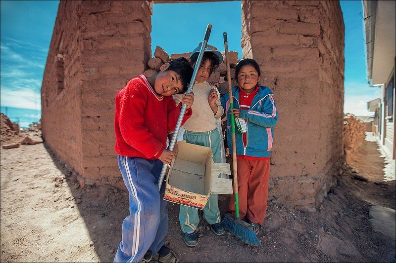 altiplano, bolivia, kids, альтиплано, боливия, боливия, деревня, дети, латинская америка, путешествия Маленький пуэбло.photo preview