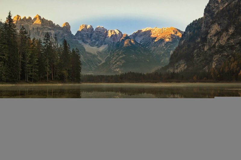 доломитовая осень, доломиты, озеро, отражение, горы, деревья Доломитовая осеньphoto preview