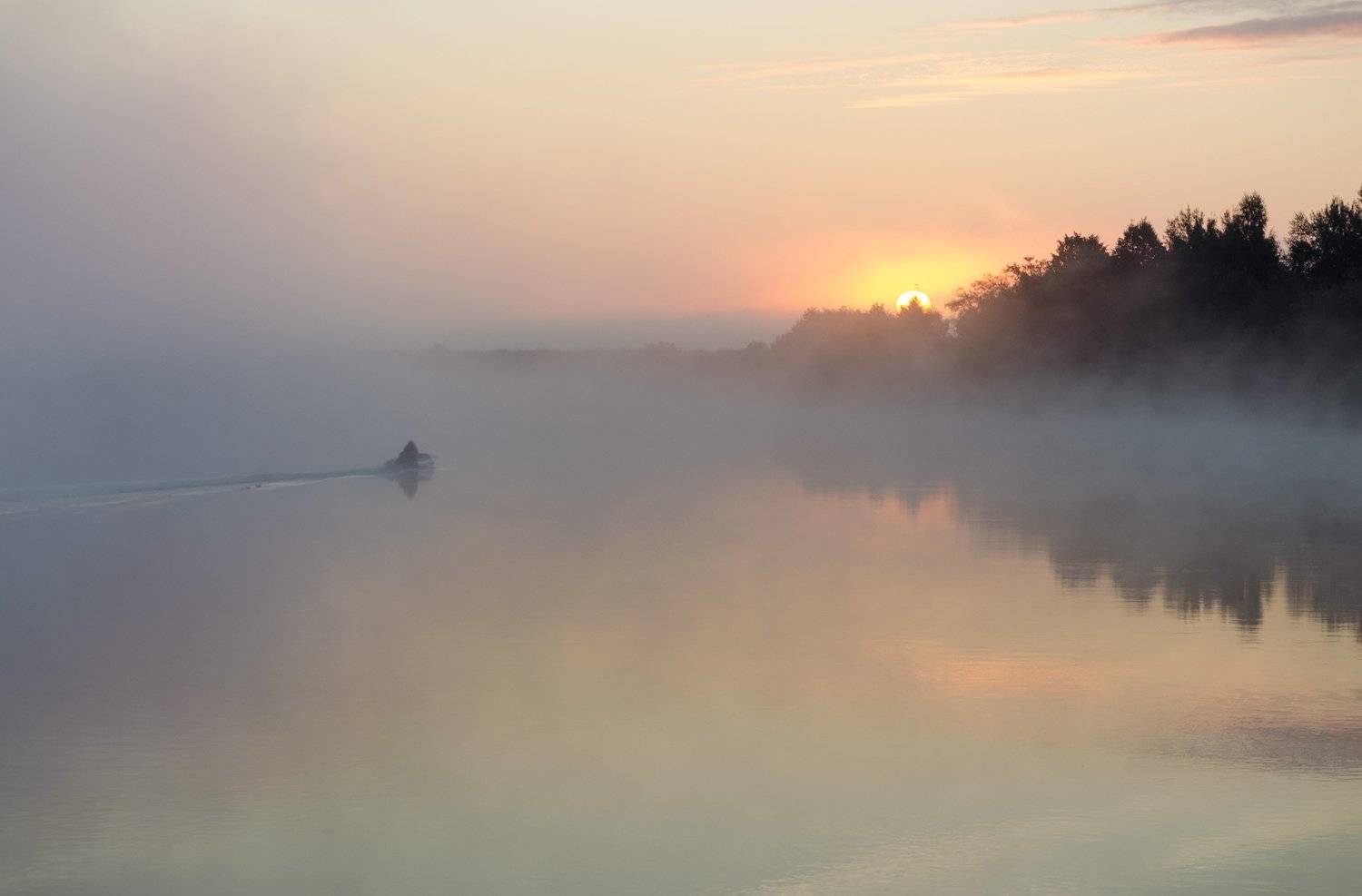 Сквозь утренний туман. Автор: Валентин Котляров лето, природа, рассвет, краски, пейзаж,туман, Валентин Котляров