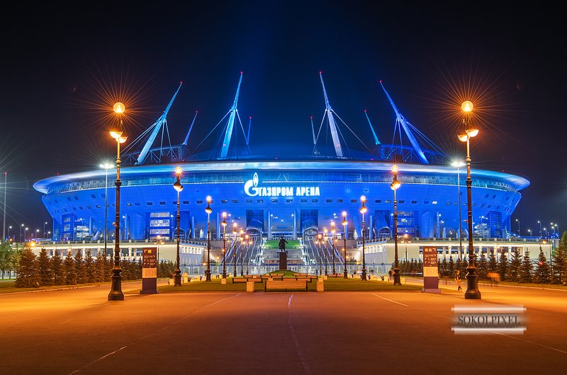 санкт-петербург, газпром арена,осень ,ночь, огни ночного города Газпром Аренаphoto preview