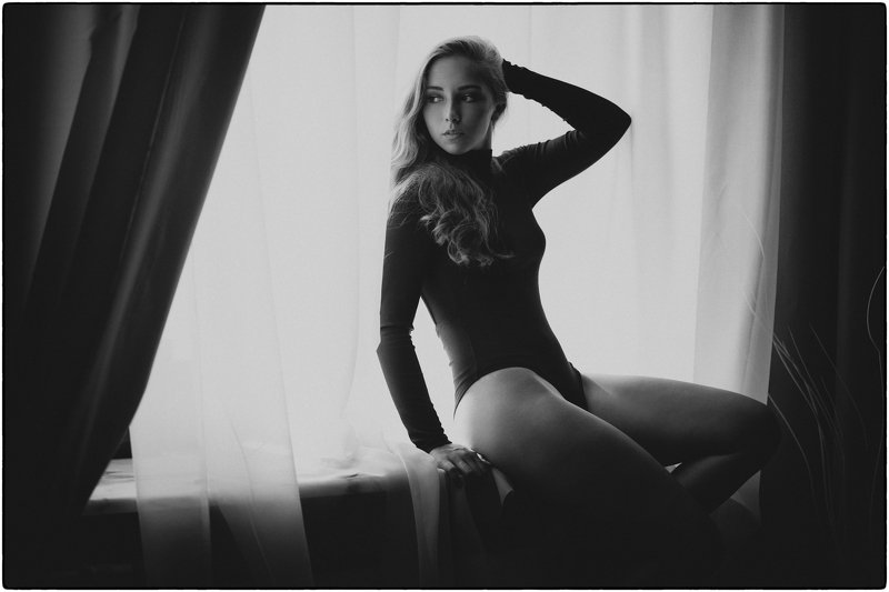 женщина,  портрет, студия, studio. woman, bw photo preview