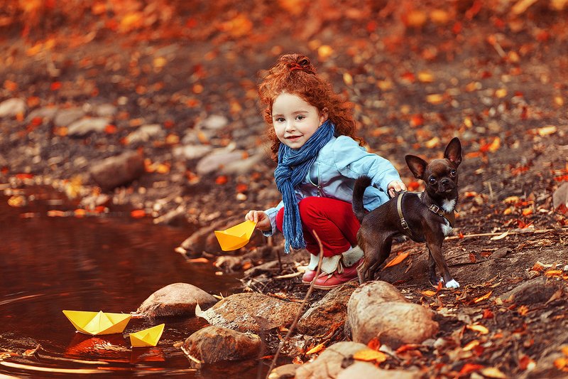 pet, осень, осенний день, autumn, дети, питомец, друзья, дружба, детство, осенняя фотосессия, детская фотосессия, детская фотография, children photography, kid, children, child, childhood, детство, children portrait, дети модели, дети модели москва Лианаphoto preview